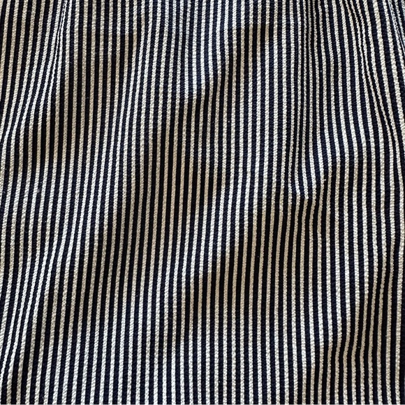 Monteau women's size small blue and white striped blouse - Picture 3 of 5